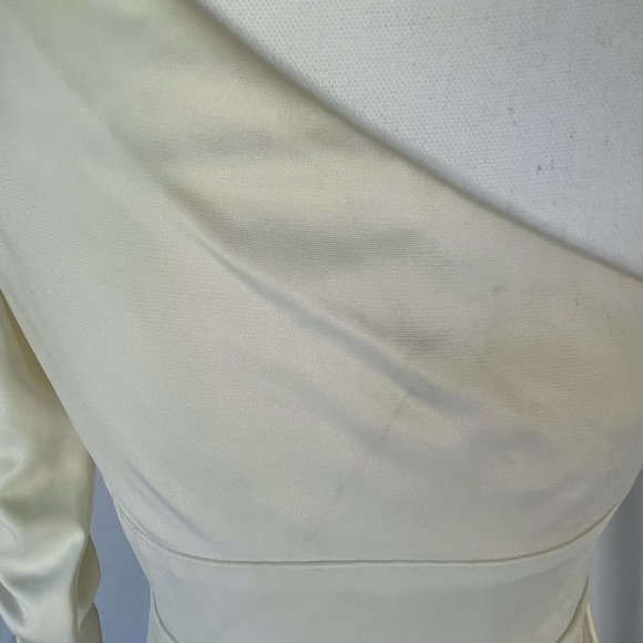 Vintage 1970’s Funky White One Shoulder Goddess Disco Maxi Dress - Picture 5 of 7